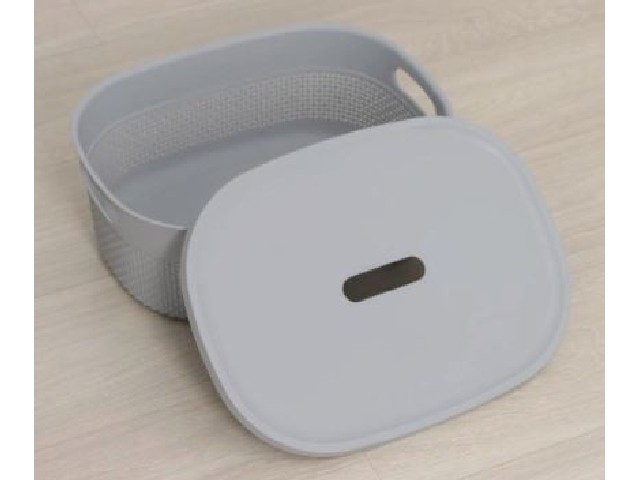 Корзина для хранения с крышкой OSLO 12л серый шторм